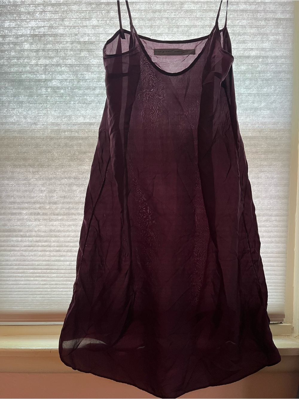 Raquel Allegra Sheer Slip Dress in Plum